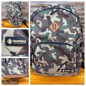 tomtoc Camo with Leather Accents - Laptop Backpack
